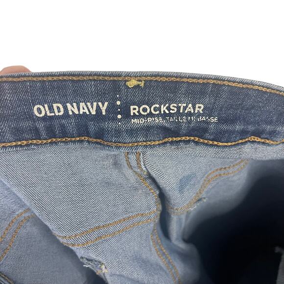 Old Navy Women's Size 14 Rockstar Mid Rise Medium Wash Skinny Jeans - Picture 6 of 10